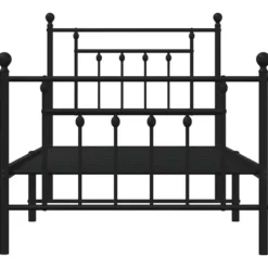 vidaXL - Bed frame met hoofd- en voeteneinde - Zwart - Metaal - 90x190 cm