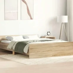vidaXL - Bed frame met hoofd- en voeteneinde - sonoma eikenkleur - 140x200 cm