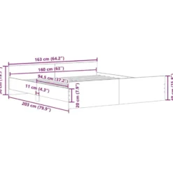 vidaXL - Bed frame met hoofd- en voeteneinde - Wit - 160x200 cm