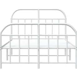 vidaXL - Bed frame met hoofd- en voeteneinde - Wit - Metaal - 120x200 cm