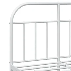 vidaXL - Bed frame met hoofd- en voeteneinde - Wit - Metaal - 120x200 cm