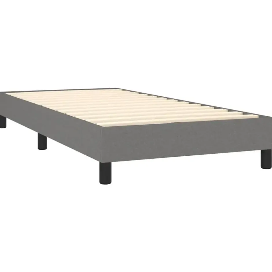 vidaXL - Bed frame met hout lattenbodem - Donkergrijs - Stof - 90x200 cm