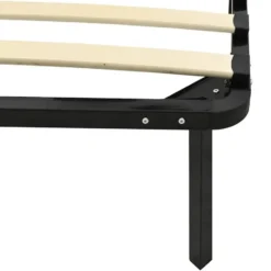 vidaXL - Bed frame met hout lattenbodem - Zwart - Metaal - 90x200 cm