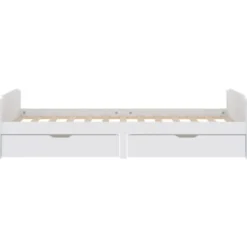 vidaXL - Bed frame met lades - Wit - Massief grenenhout - 90x200 cm