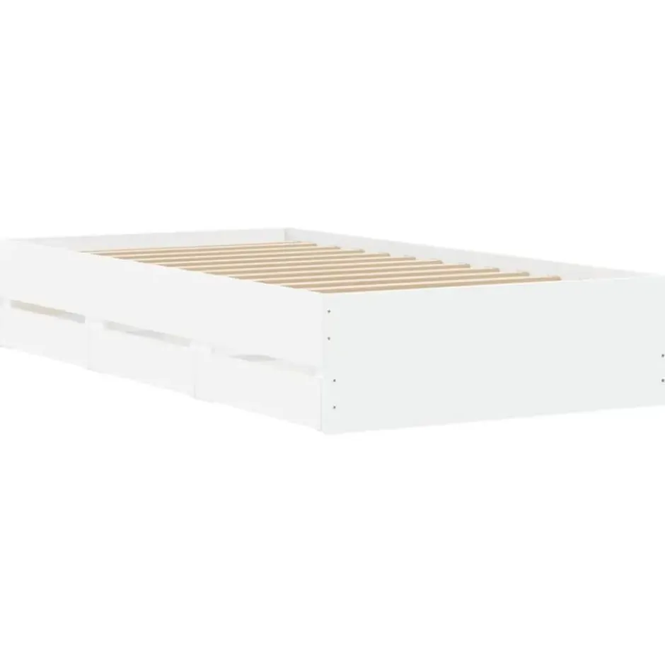 vidaXL - Bed frame met lades - Wit - Bewerkt hout - 90x200 cm