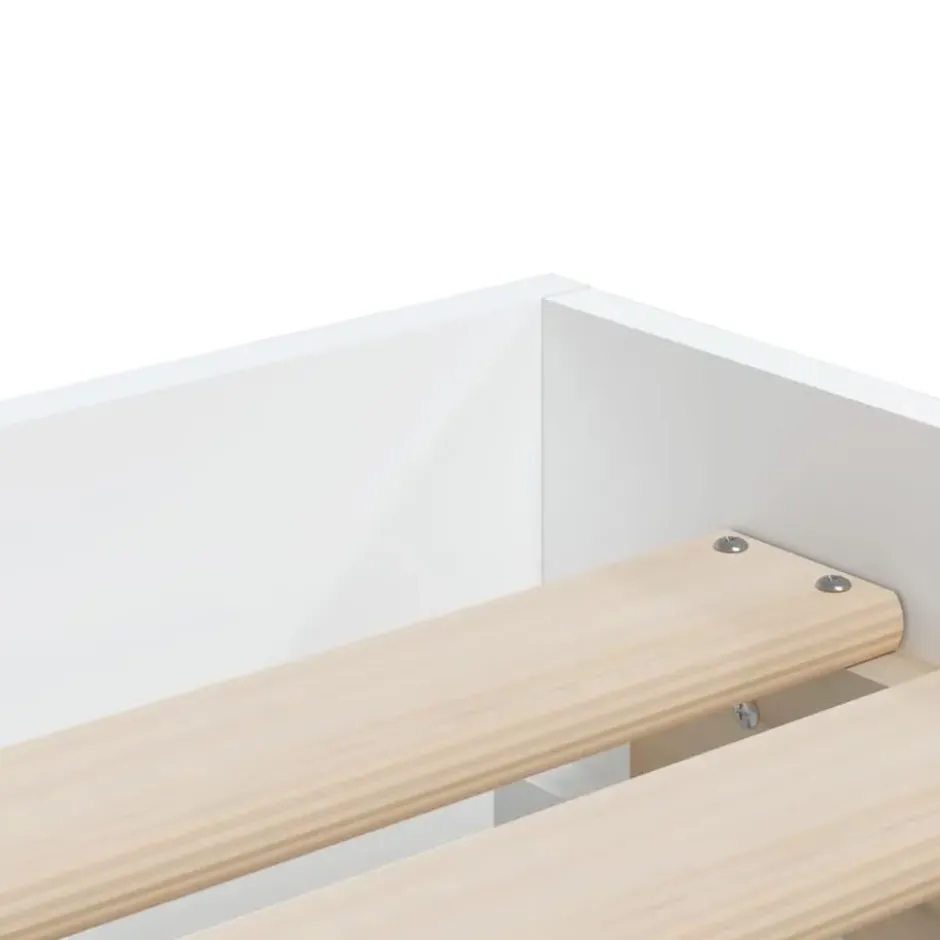 vidaXL - Bed frame met lades - Wit - Bewerkt hout - 90x200 cm