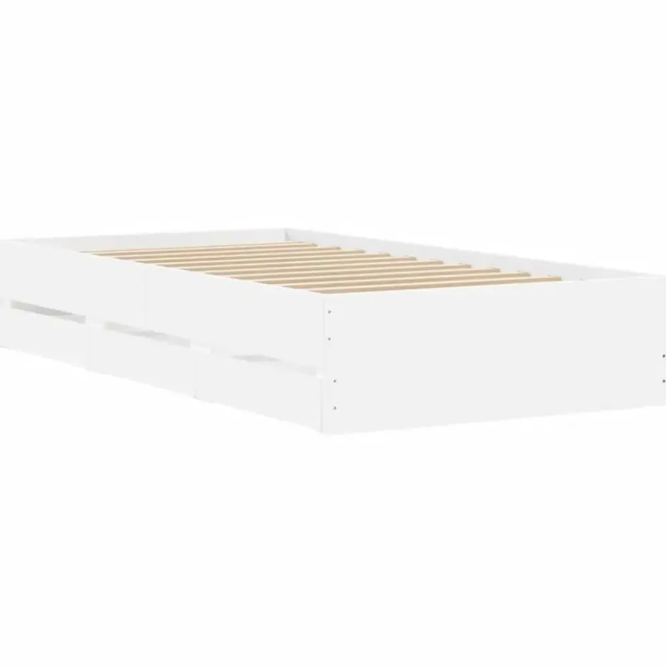 vidaXL - Bed frame met lades - Wit - Bewerkt hout - 90x200 cm