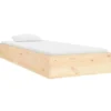 vidaXL - Bed frame met lattenbodem - Naturel - Massief hout - 75x190 cm