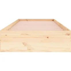 vidaXL - Bed frame met lattenbodem - Naturel - Massief hout - 75x190 cm