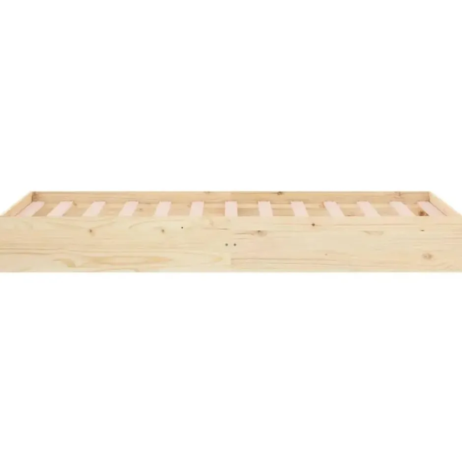 vidaXL - Bed frame met lattenbodem - Naturel - Massief hout - 75x190 cm