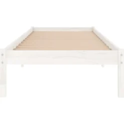 vidaXL - Bed frame met lattenbodem - Wit - Grenenhout - 90x200 cm