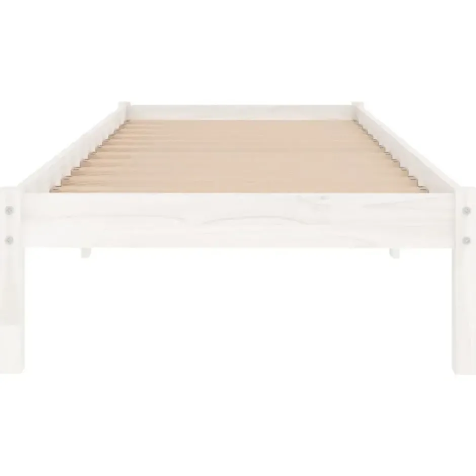 vidaXL - Bed frame met lattenbodem - Wit - Grenenhout - 90x200 cm