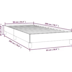 vidaXL - Bed frame met lattenbodem zonder matras - Zwart - Stof - 90x200 cm