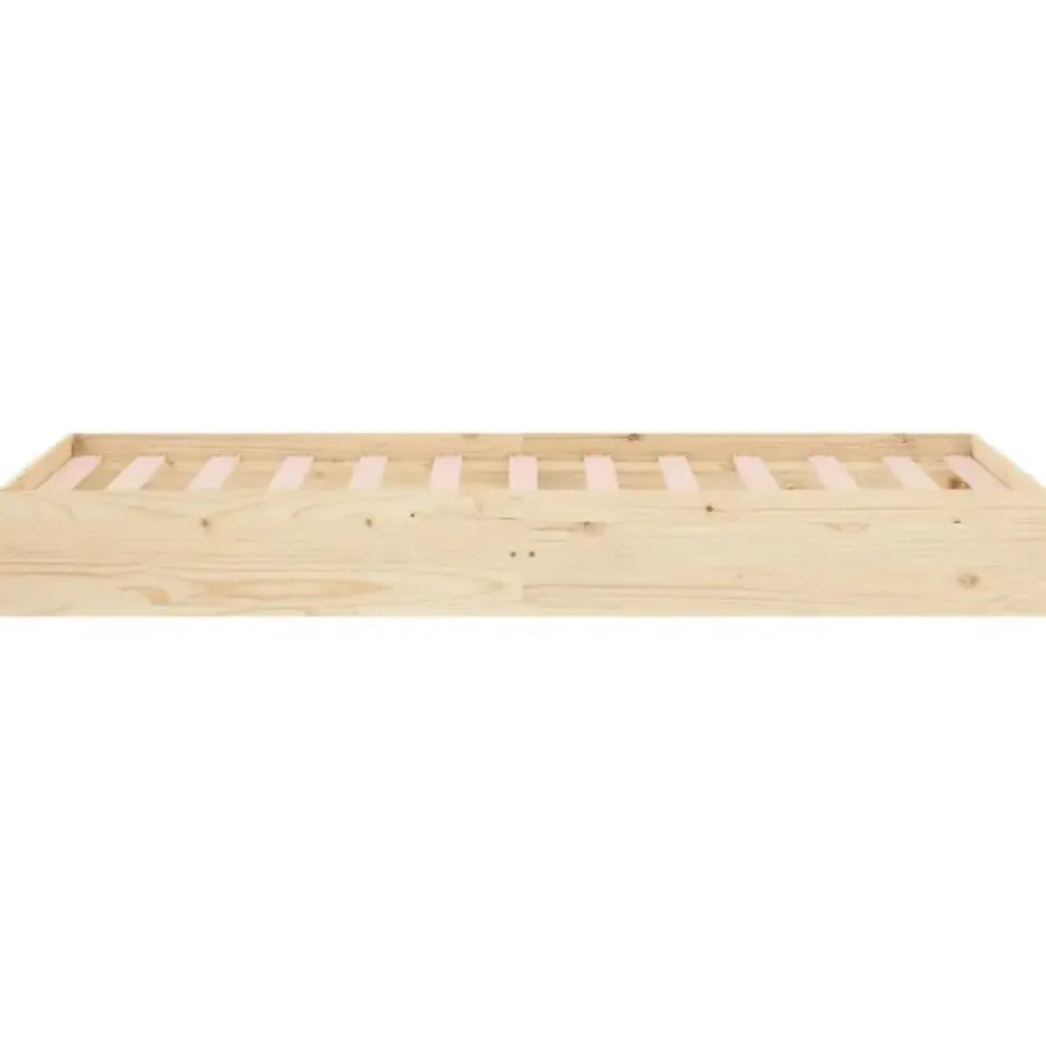 vidaXL - Bed frame met lattenbodem - Naturel - Massief hout - 90x190 cm