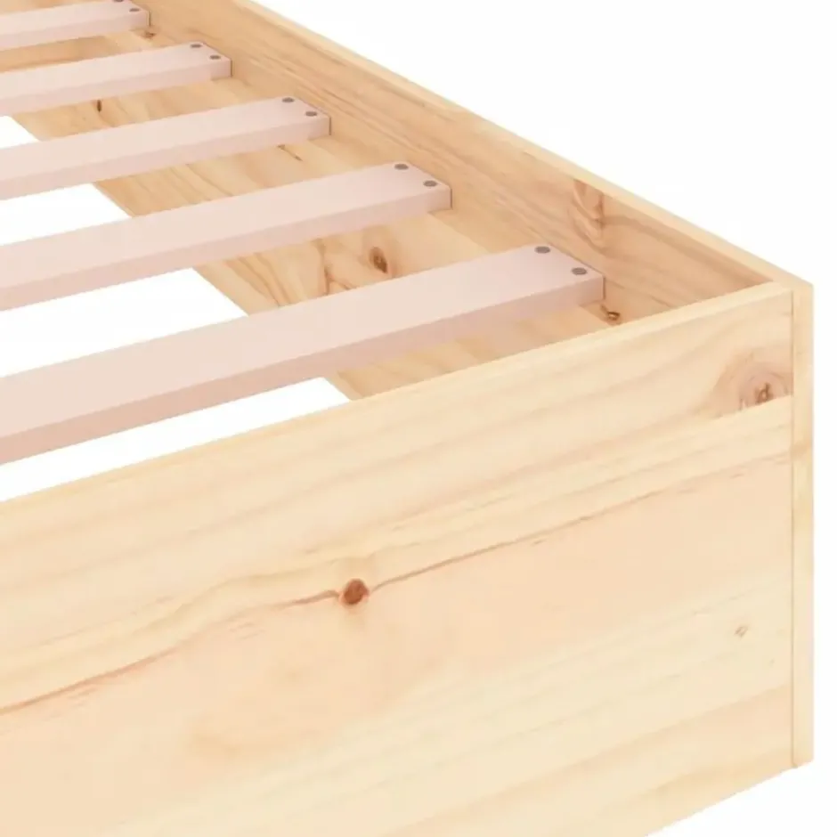 vidaXL - Bed frame met lattenbodem - Naturel - Massief hout - 90x190 cm