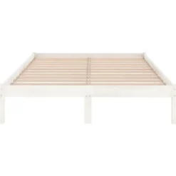 vidaXL - Bed frame met lattenbodem - Wit - Massief grenenhout - 140x200 cm