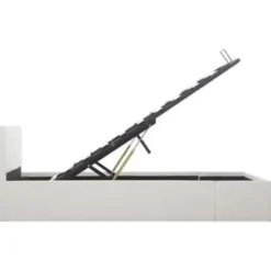 vidaXL-Bed frame met opbergruimte - Hydraulisch - Wit - Kunstleer -120x200 cm