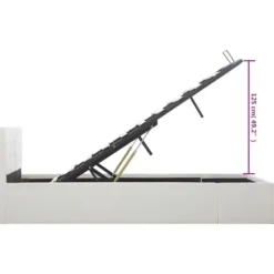 vidaXL-Bed frame met opbergruimte - Hydraulisch - Wit - Kunstleer -120x200 cm