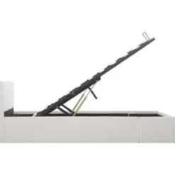 vidaXL-Bed frame met opbergruimte - Hydraulisch - Wit - Kunstleer -120x200 cm