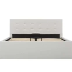 vidaXL-Bed frame met opbergruimte - Hydraulisch - Wit - Kunstleer -120x200 cm
