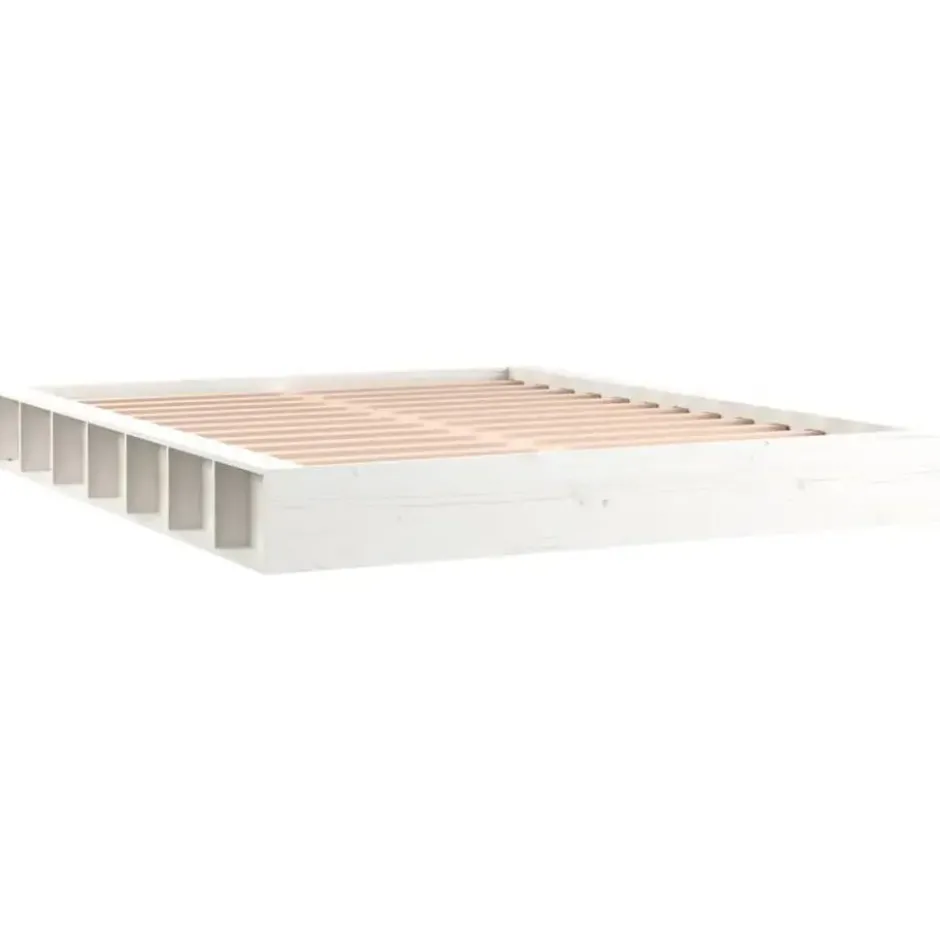 vidaXL - Bed frame met opbergruimte - Wit - Massief hout - 140x200 cm