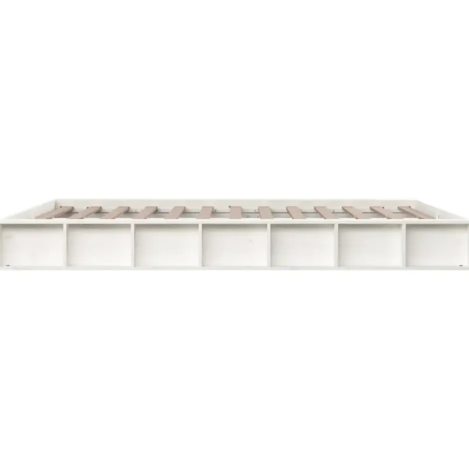 vidaXL - Bed frame met opbergruimte - Wit - Massief hout - 140x200 cm