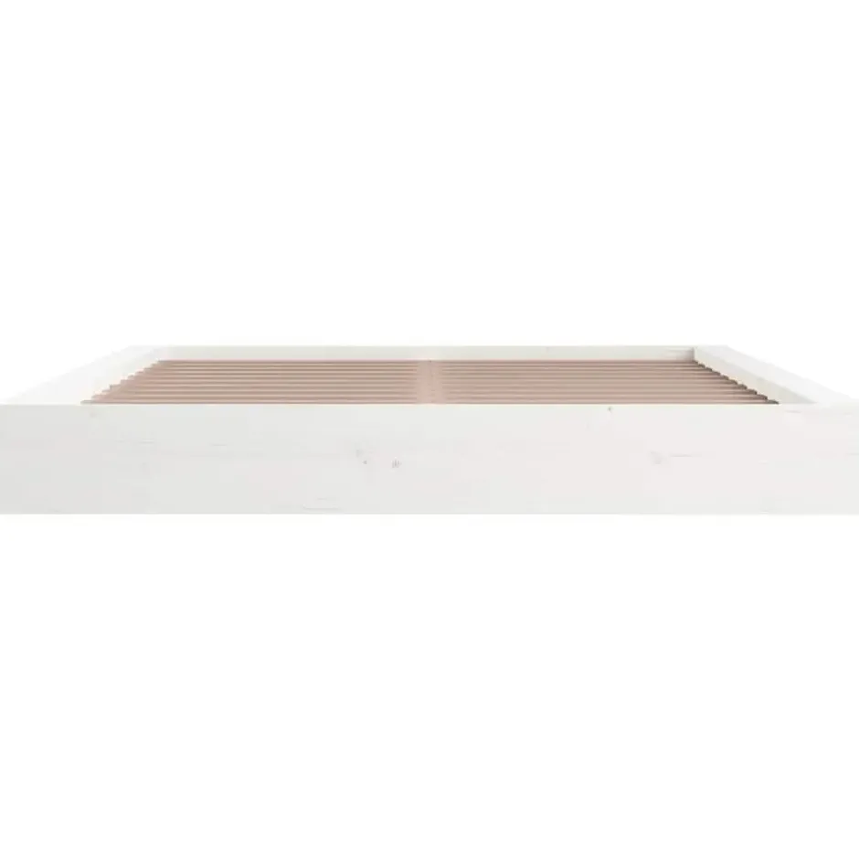vidaXL - Bed frame met opbergruimte - Wit - Massief hout - 140x200 cm