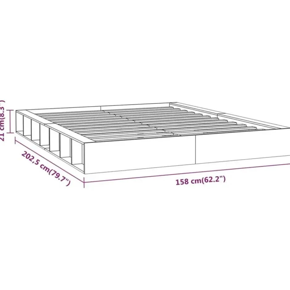vidaXL - Bed frame met opbergruimte - Wit - Massief hout - 140x200 cm