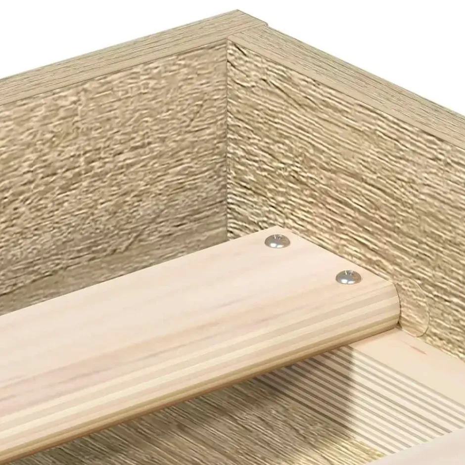 vidaXL - Bed frame met opbergruimte - Sonoma eikenkleurig - Hout - 200x200 cm