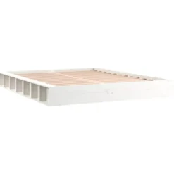vidaXL - Bed frame met opbergruimte - Wit - Massief hout - 160x200 cm