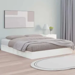 vidaXL - Bed frame met opbergruimte - Wit - Massief hout - 160x200 cm