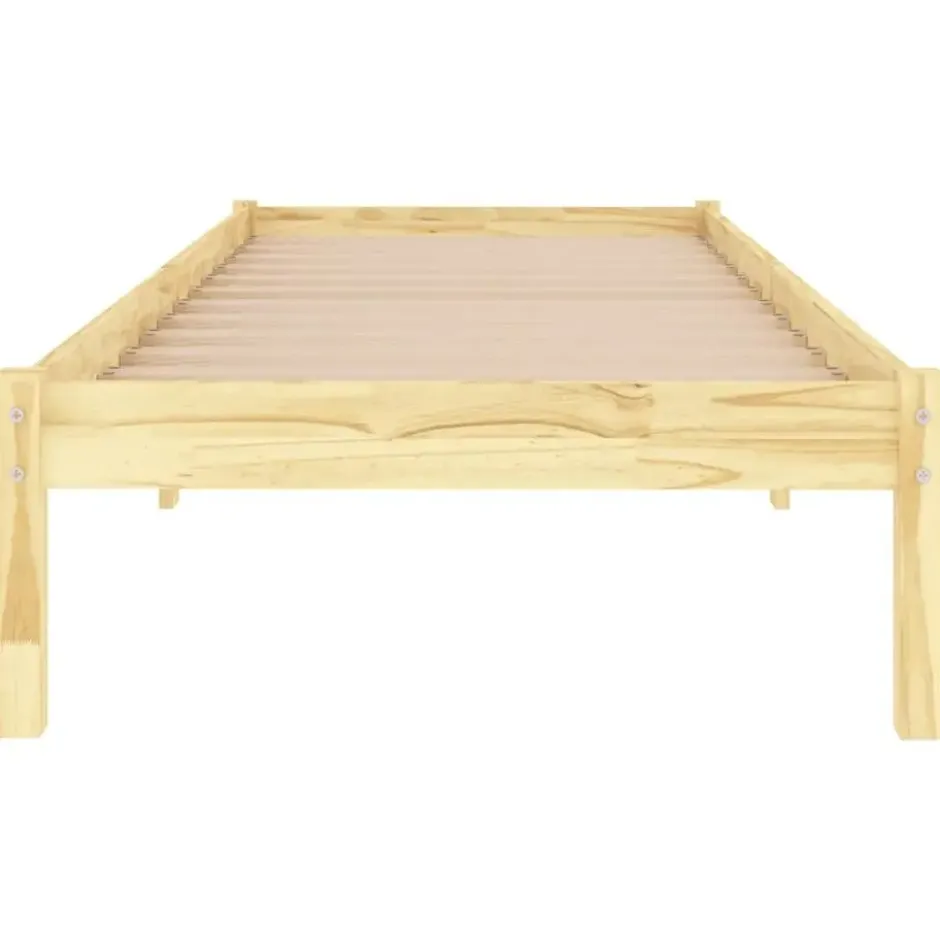 vidaXL - Bed frame - Naturel - Massief grenenhout - 90x200 cm
