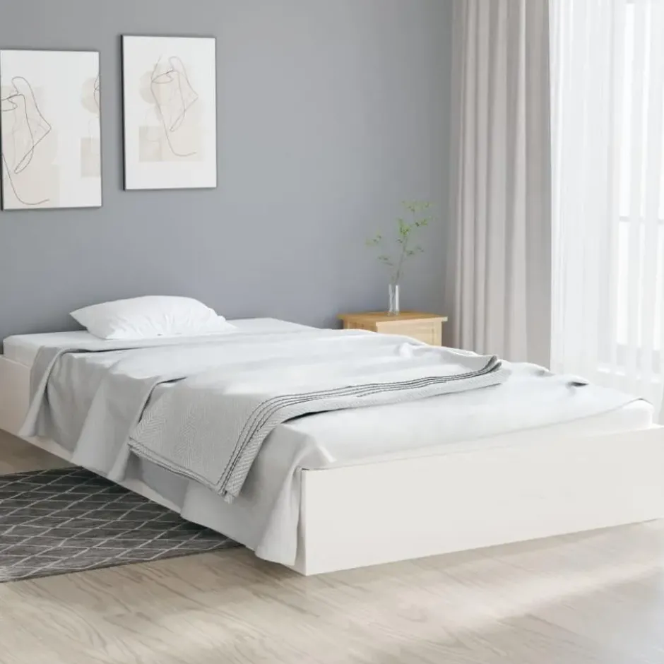 vidaXL - Bed frame pallet - Wit - Massief hout - 90x200 cm