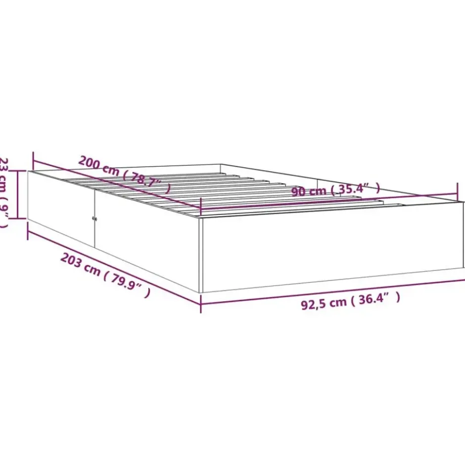 vidaXL - Bed frame pallet - Wit - Massief hout - 90x200 cm