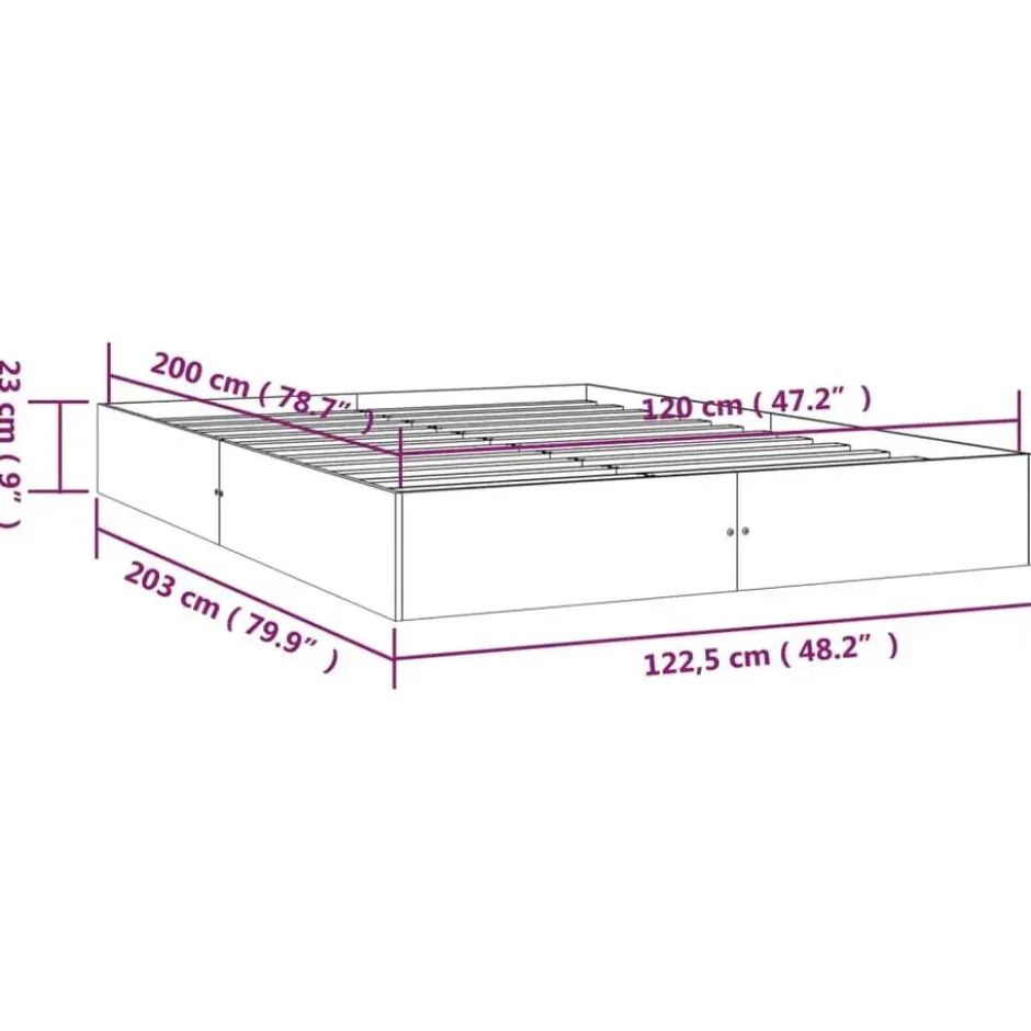 vidaXL - Bed frame pallet - Wit - Massief hout - 120x200 cm