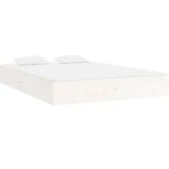 vidaXL - Bed frame pallet - Wit - Massief hout - 140x200 cm
