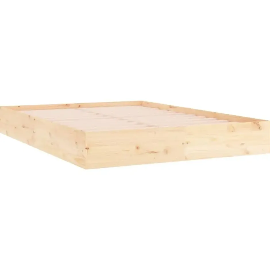vidaXL - Bed frame pallet zonder matras - Naturel -Massief hout - 140x200 cm