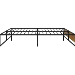 vidaXL - Bed frame pallet - Zwart - Metaal en MDF - 160x200 cm