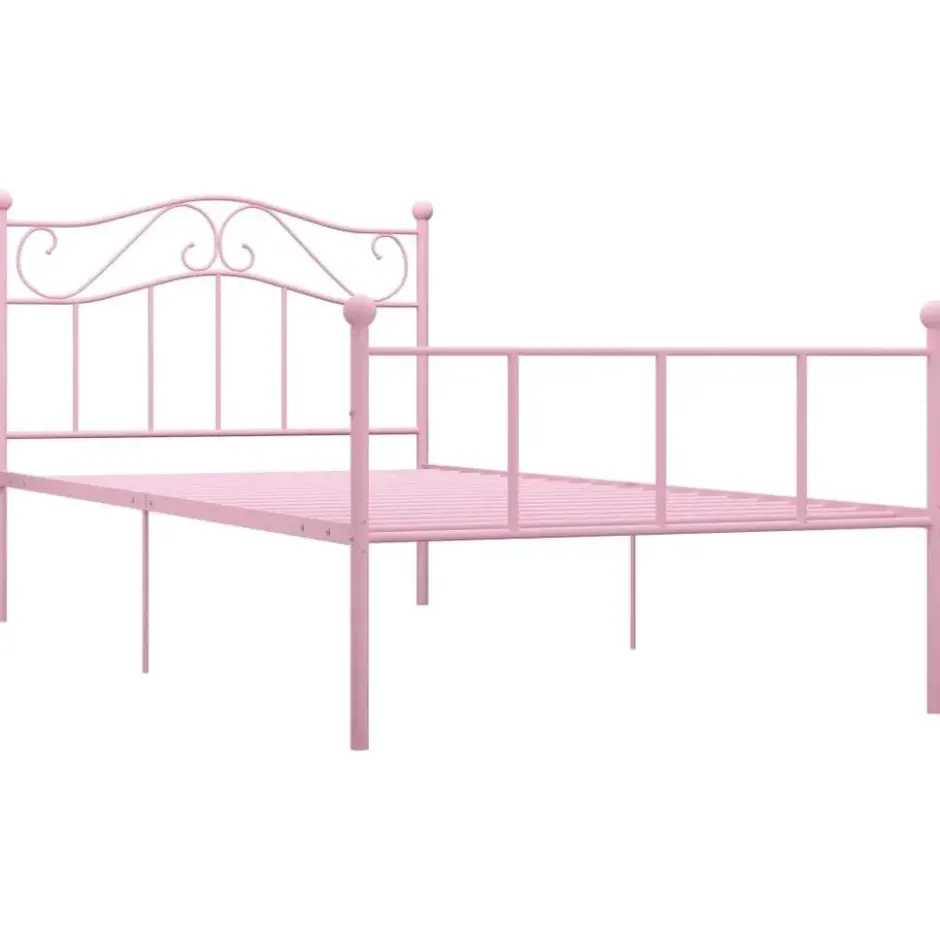 vidaXL - Bed frame - Roze - Metaal - 90 x 200 cm
