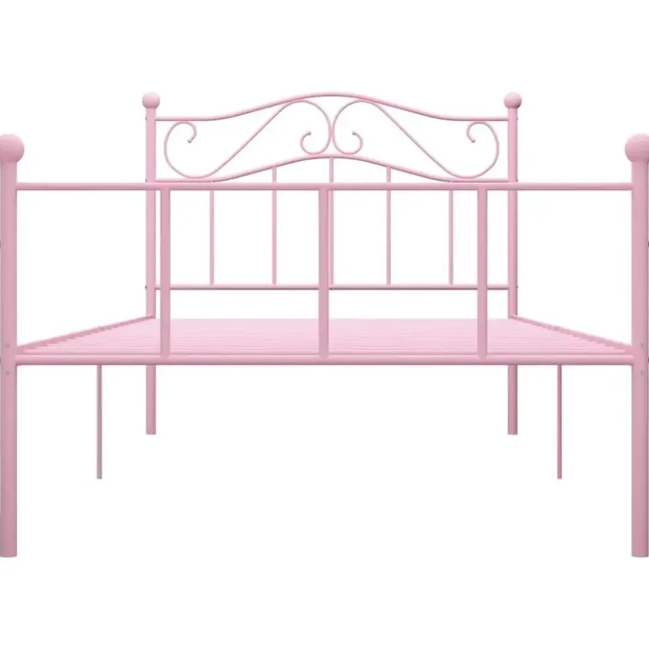 vidaXL - Bed frame - Roze - Metaal - 90 x 200 cm