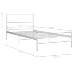 vidaXL - Bedframe - Wit - Metaal - 100 x 200 cm