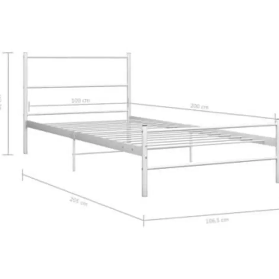 vidaXL - Bedframe - Wit - Metaal - 100 x 200 cm