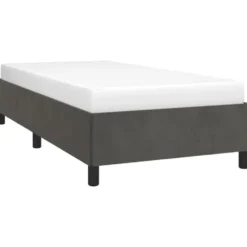 vidaXL - Bed frame zonder matras - Donkergrijs- Fluweel - 90x200 cm
