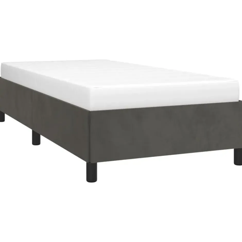 vidaXL - Bed frame zonder matras - Donkergrijs- Fluweel - 90x200 cm