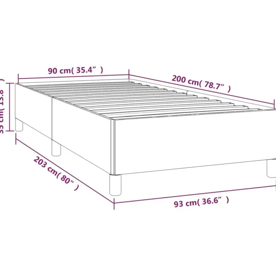 vidaXL - Bed frame zonder matras - Donkergrijs- Fluweel - 90x200 cm