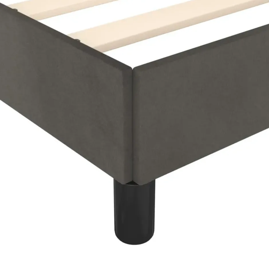 vidaXL - Bed frame zonder matras - Donkergrijs- Fluweel - 90x200 cm