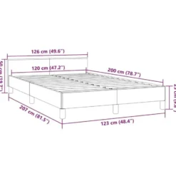vidaXL - Bed frame zonder matras - Zwart - Stof - 120x200 cm