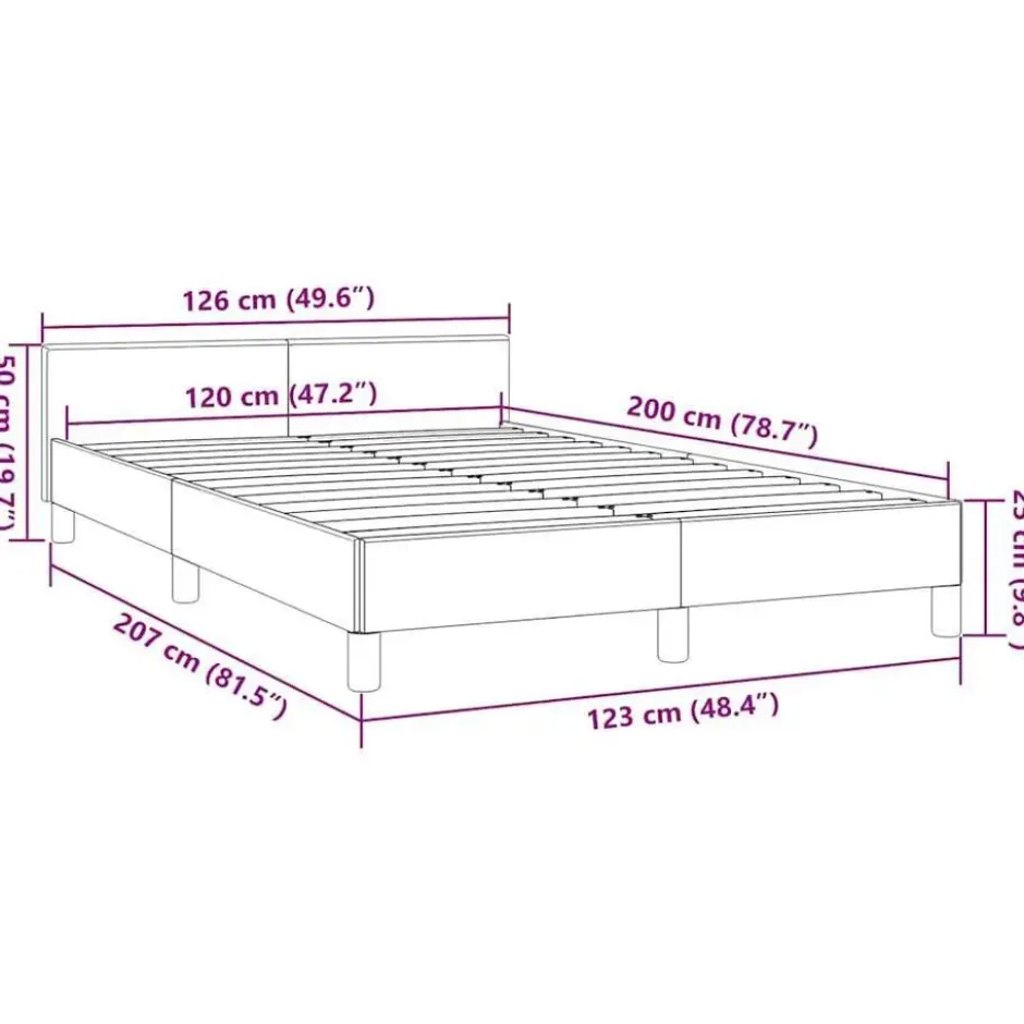 vidaXL - Bed frame zonder matras - Zwart - Stof - 120x200 cm
