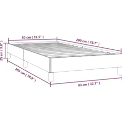 vidaXL - Bed frame zonder matras - Grijs en zwart - Stof - 80x200 cm