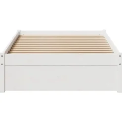 vidaXL - Bedframe zonder matras massief grenenhout wit 75x190 cm